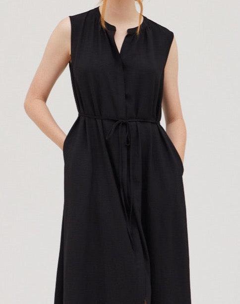 Back Elastic Tie Midi Dress - BTK COLLECTION