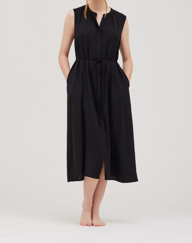 Back Elastic Tie Midi Dress - BTK COLLECTION