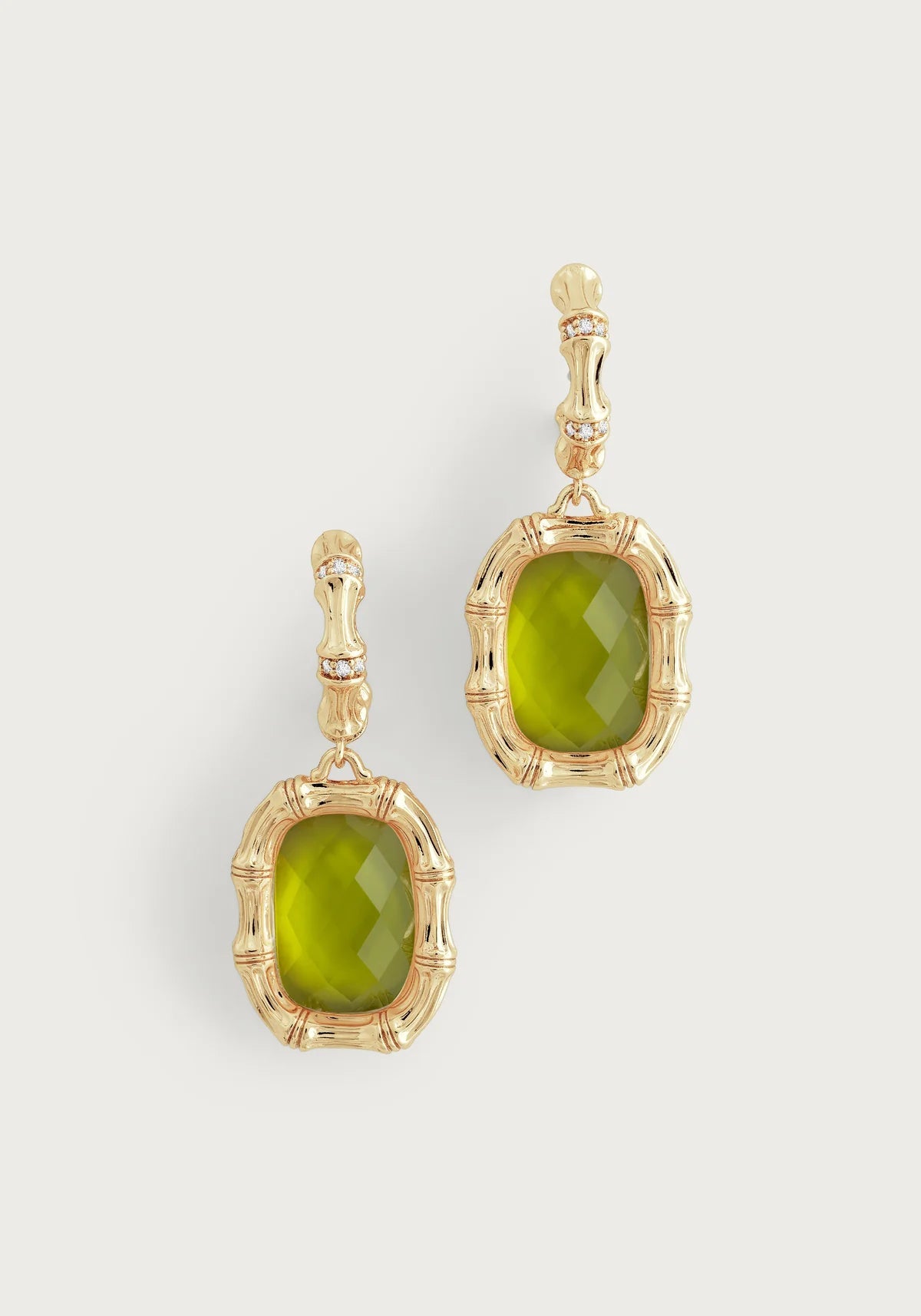 Bamboo With Stone Drop Earrings - BTK COLLECTIONS