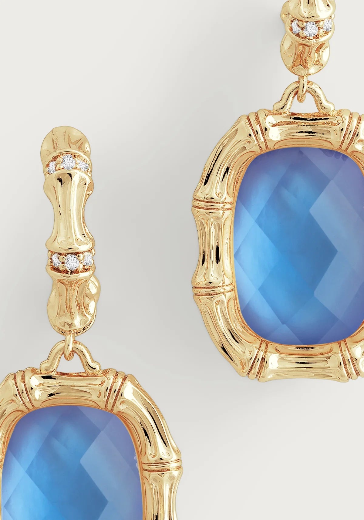 Bamboo With Stone Drop Earrings - BTK COLLECTIONS