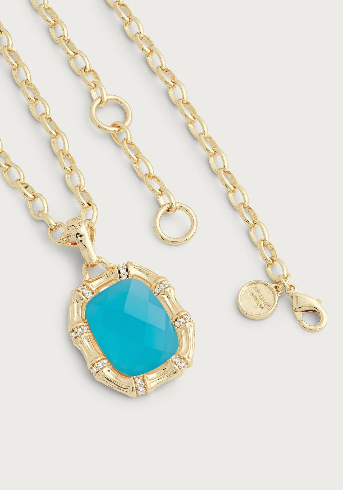 Bamboo With Stone Pendant Necklace - Gemstones - BTK COLLECTIONS