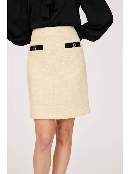 Beige Short Straight Skirt - BTK COLLECTIONS