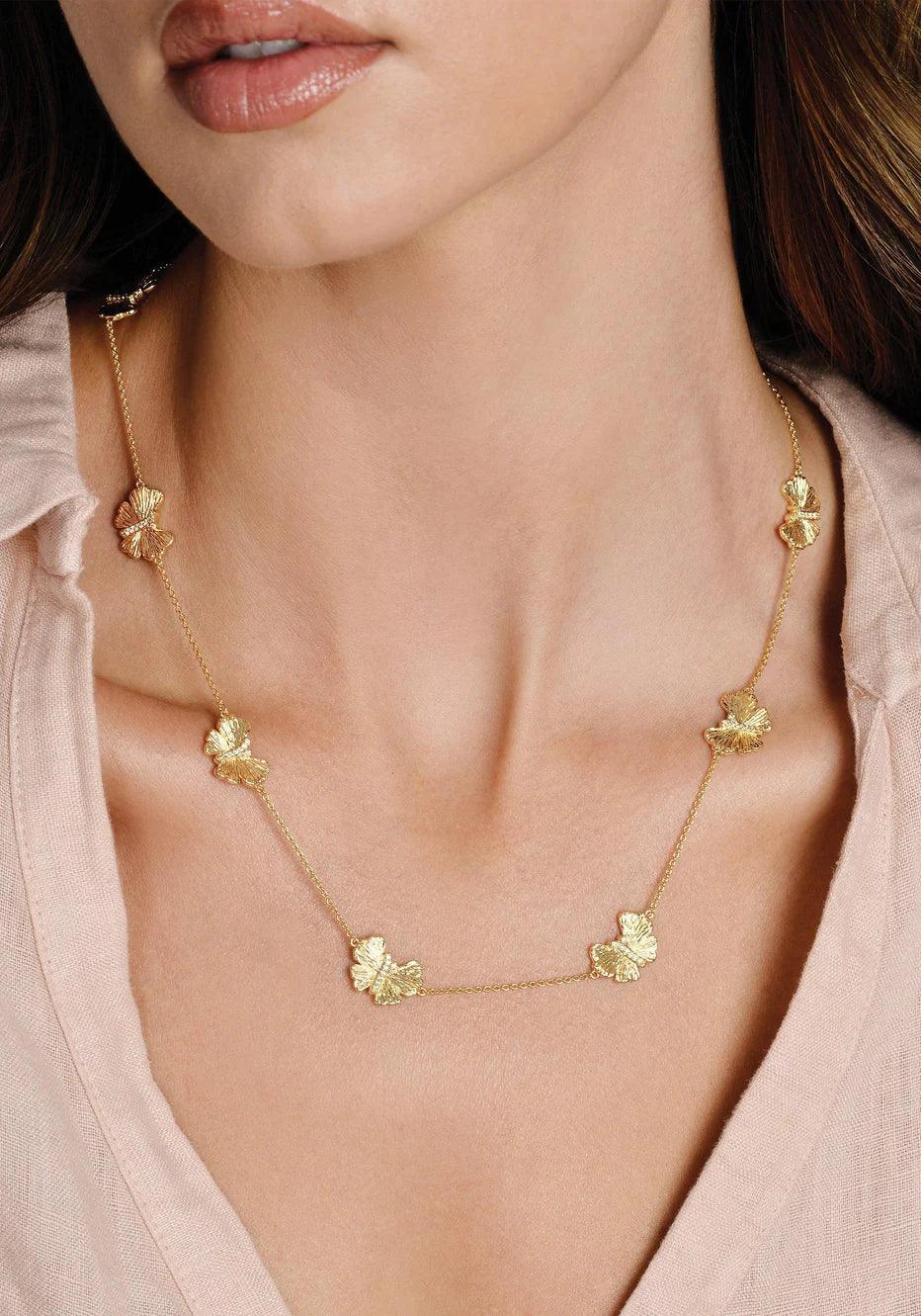 Butterfly Gold Station Necklace - BTK COLLECTIONS