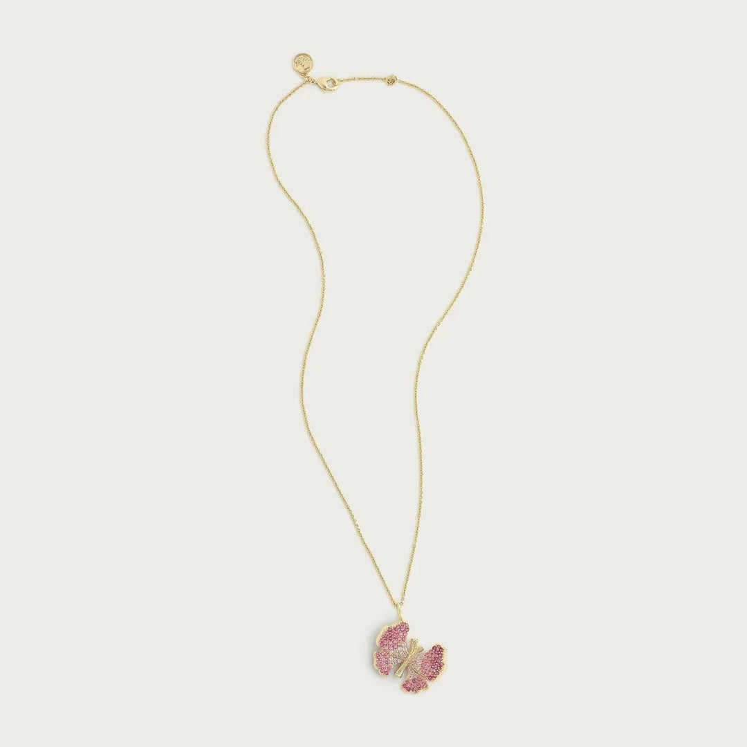 Butterfly Pink Pavé Necklace - BTK COLLECTIONS