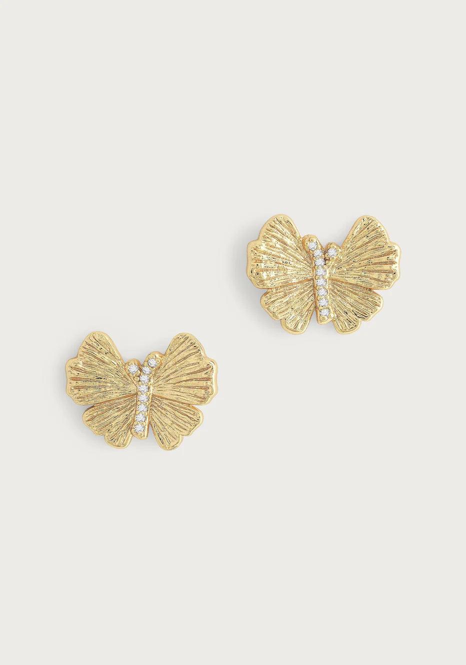 Butterfly Stud Gold Earrings - BTK COLLECTION