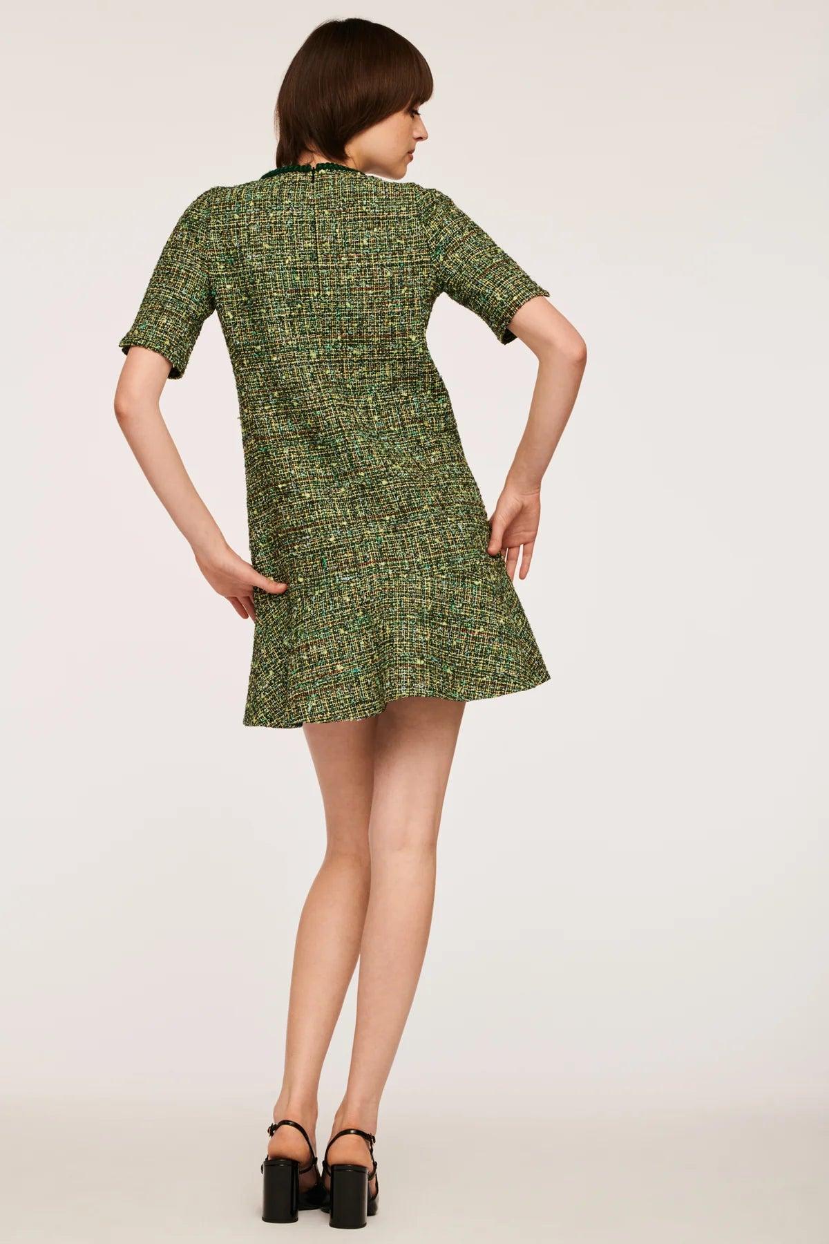 Green Short Tweed Dress - BTK COLLECTION