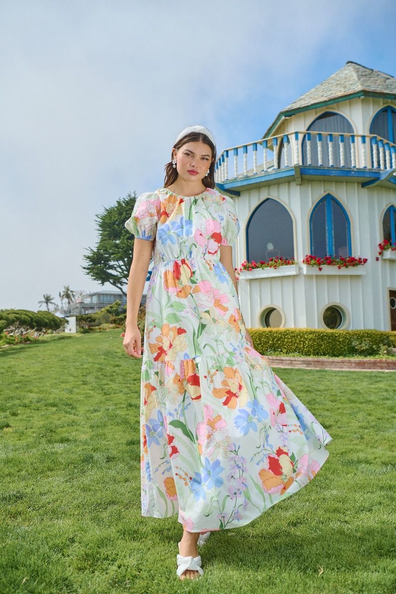 Juliet Floral Garden Becca Tiered Maxi Dress - BTK COLLECTIONS