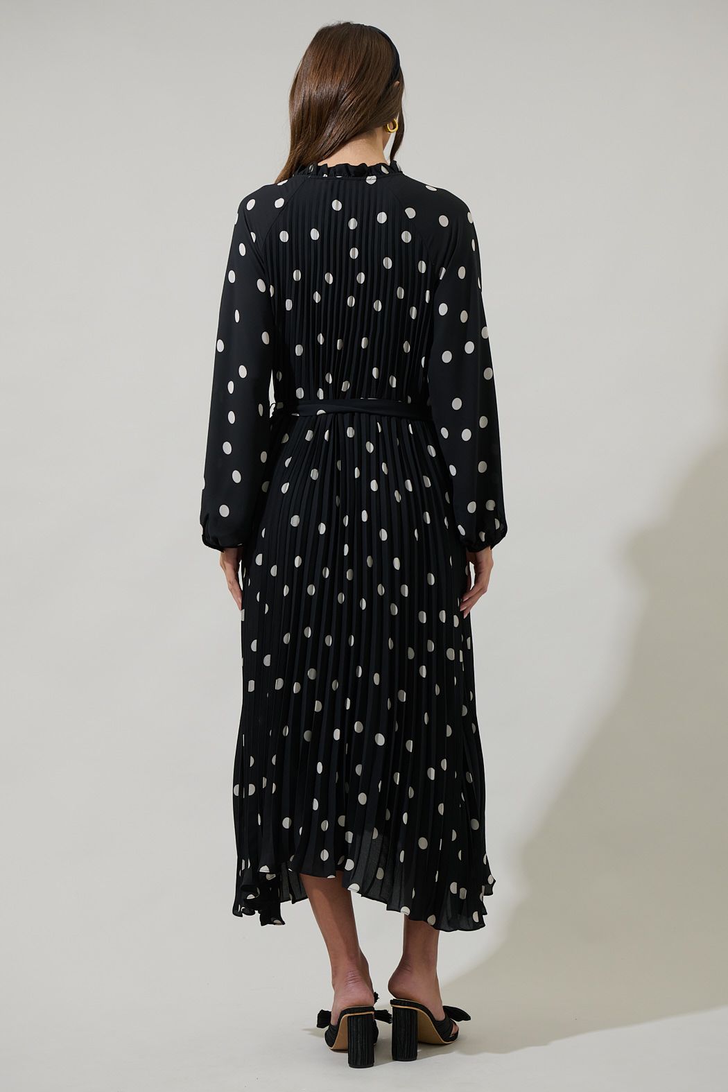 Kaline Polka Dot Marisa A-Line Midi Dress - BTK COLLECTIONS