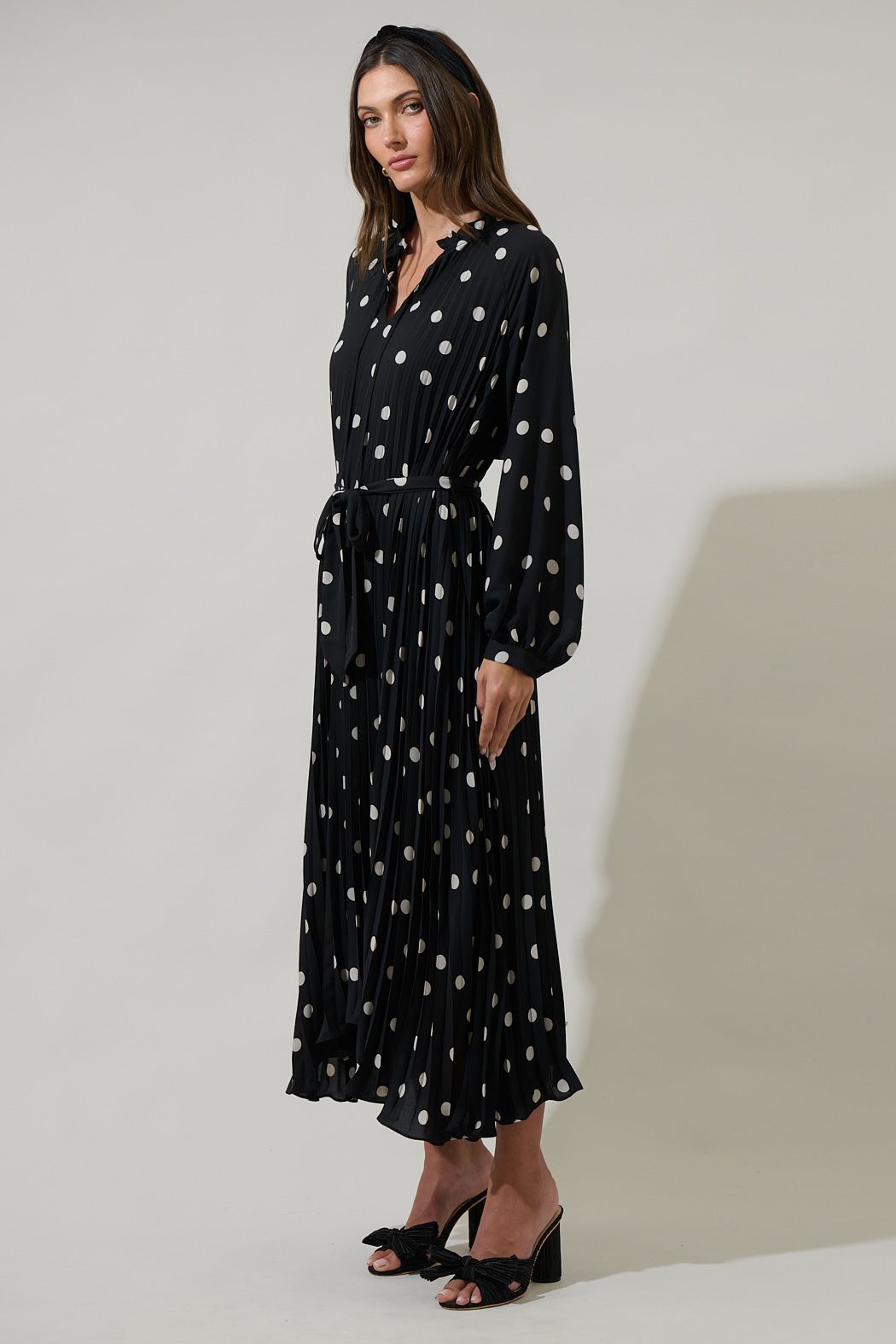 Kaline Polka Dot Marisa A-Line Midi Dress - BTK COLLECTIONS
