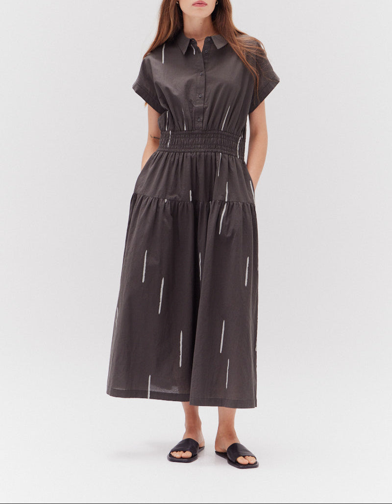 COTTON PRINT SHIRT DRESS - BTK COLLECTIONS