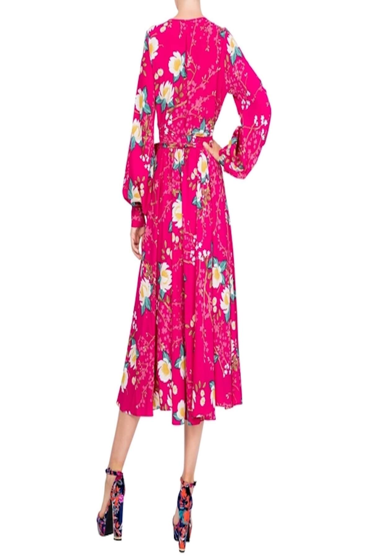 LilyPad Midi Dress-Lotus Cranberry - BTK COLLECTIONS
