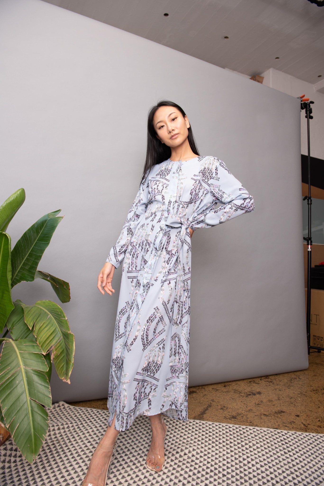 Macrame Sophia Long Sleeve Midi Dress - BTK COLLECTIONS