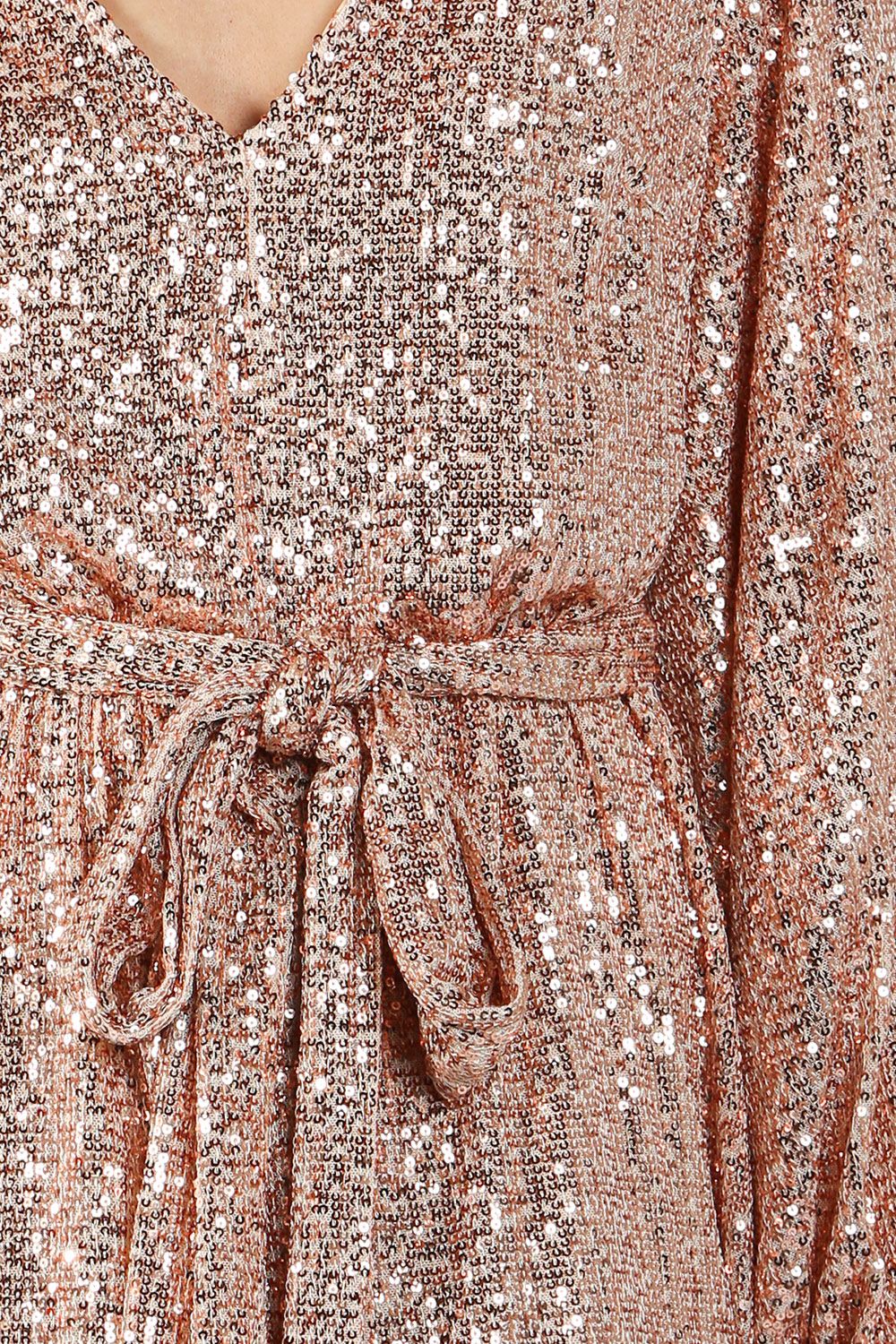 Miles Sequin V-Neck Midi Dress - BTK COLLECTIONS