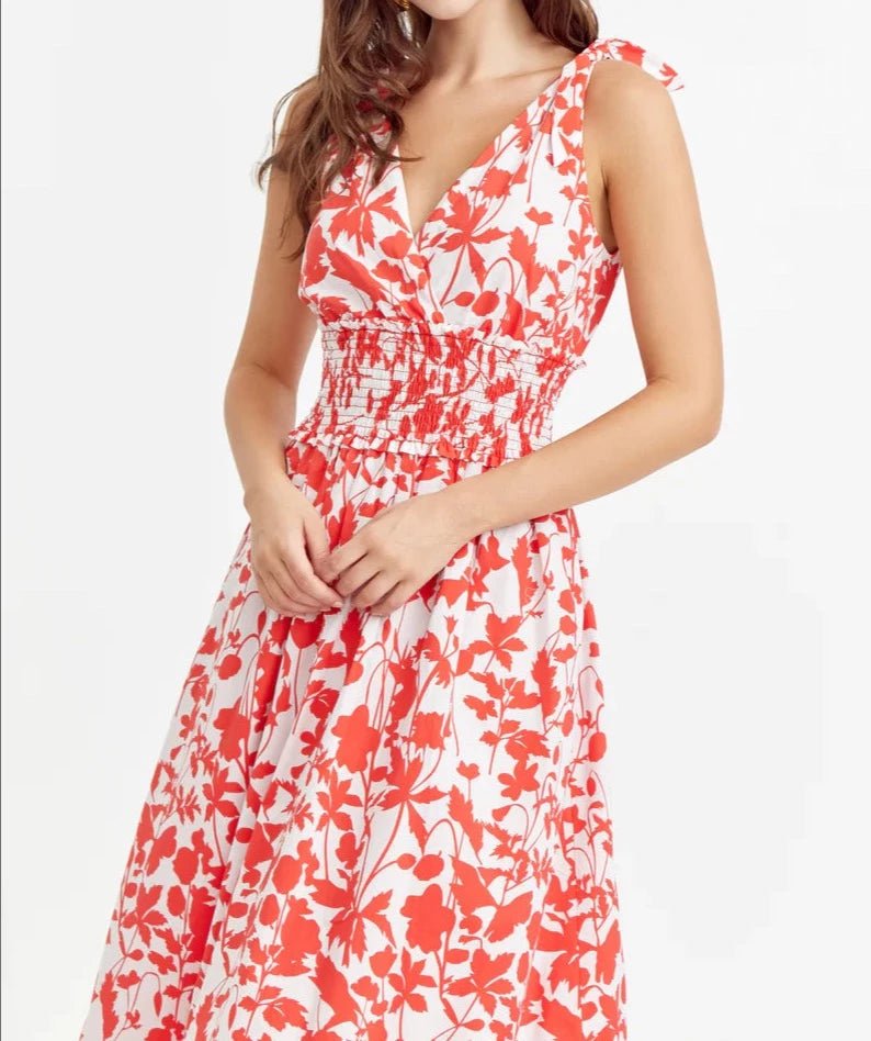 Pami Shoulder Tie Cotton Dress - BTK COLLECTIONS