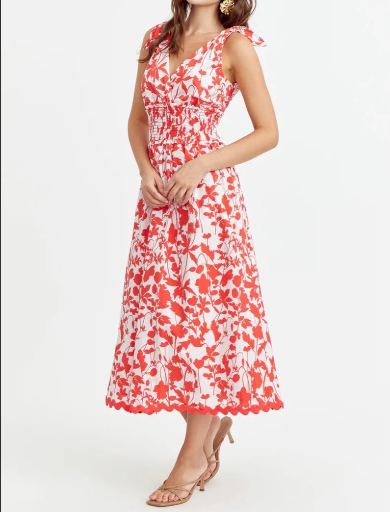 Pami Shoulder Tie Cotton Dress - BTK COLLECTIONS