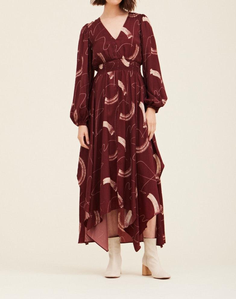 Print Satin Maxi Dress - BTK COLLECTION