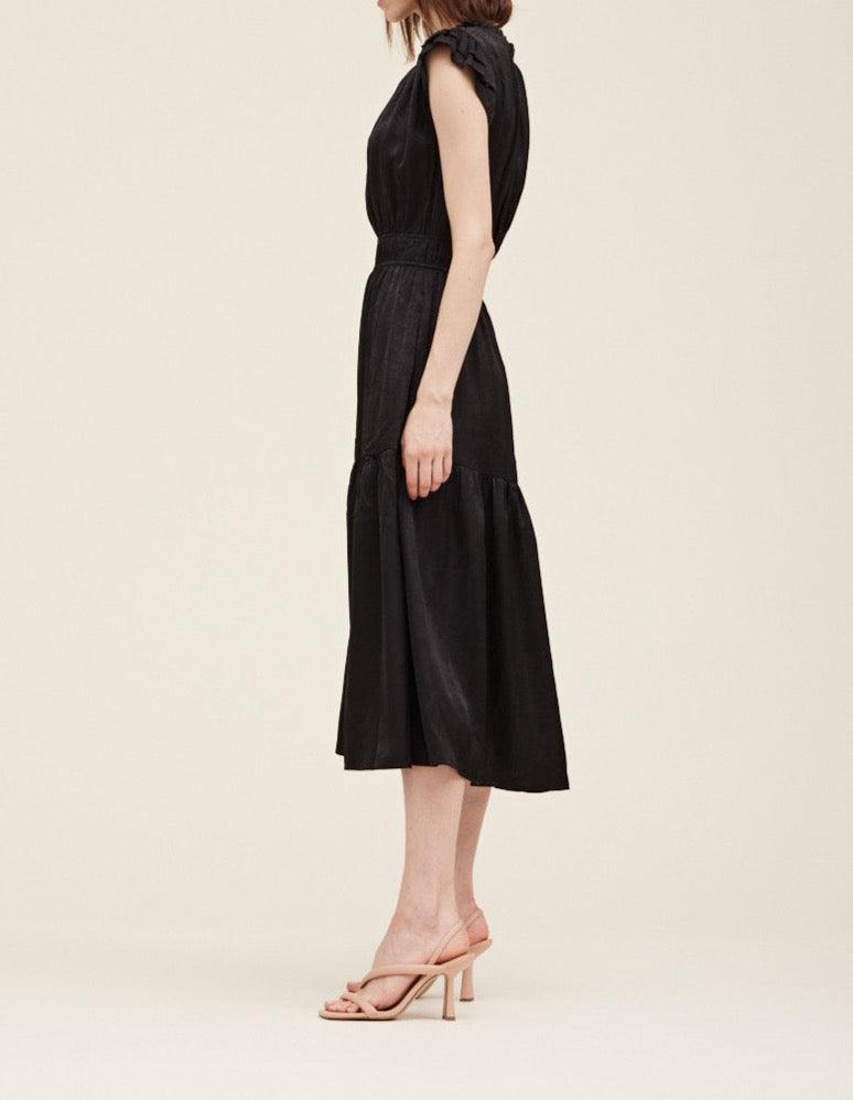 Ruffle Neck Sheen Dress - BTK COLLECTION