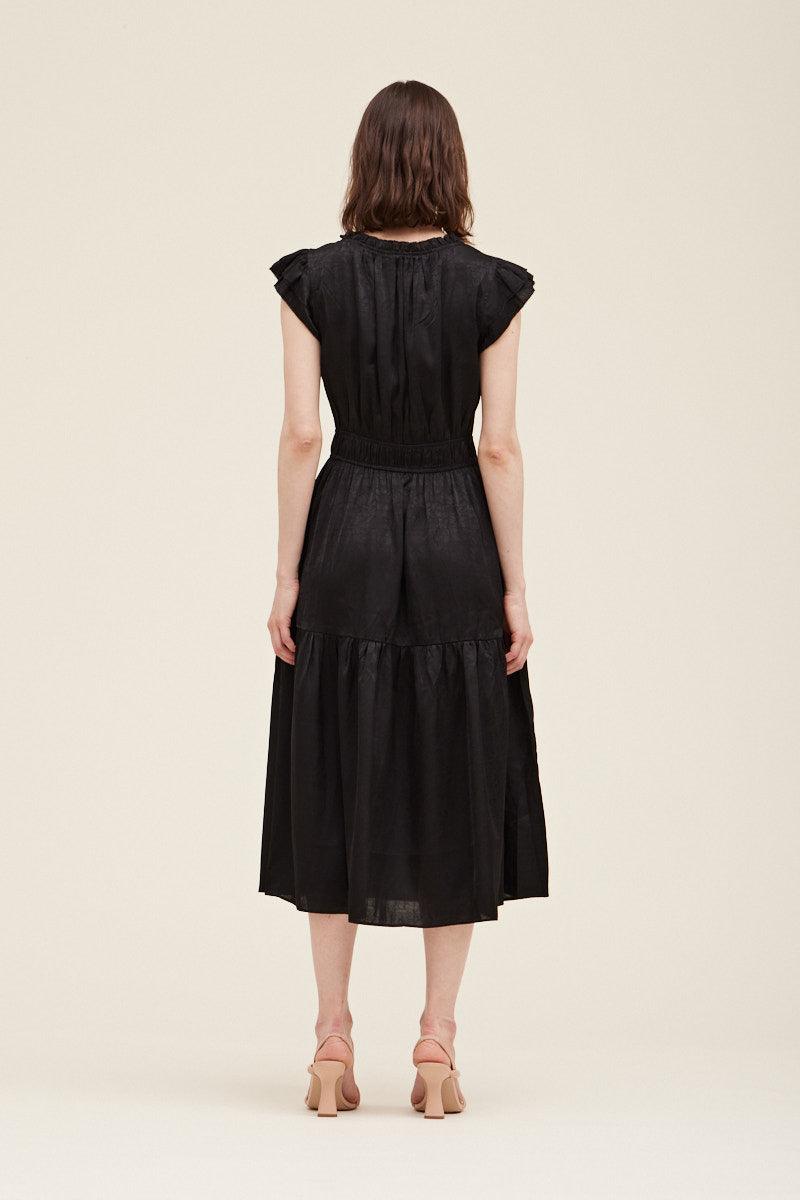 Ruffle Neck Sheen Dress - BTK COLLECTION