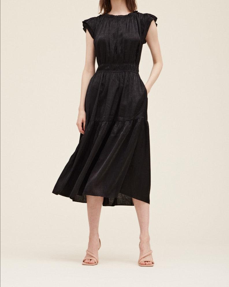 Ruffle Neck Sheen Dress - BTK COLLECTION