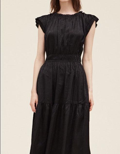 Ruffle Neck Sheen Dress - BTK COLLECTION