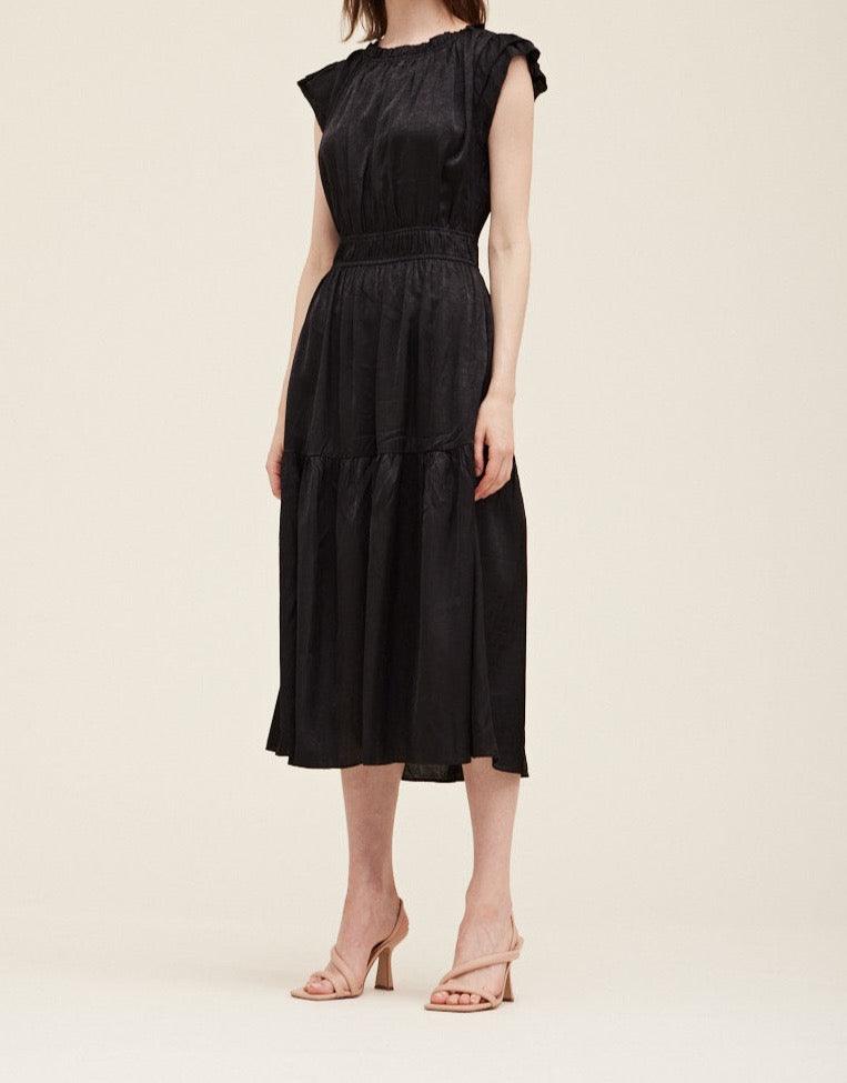 Ruffle Neck Sheen Dress - BTK COLLECTION