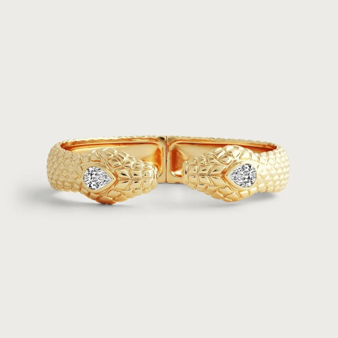 Serpent Double Head Hinged Bracelet - BTK COLLECTIONS