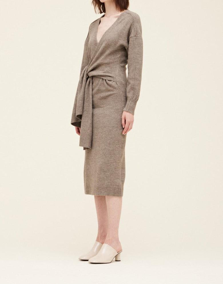 Side Tie Sweater Dress-BTK COLLECTIONS