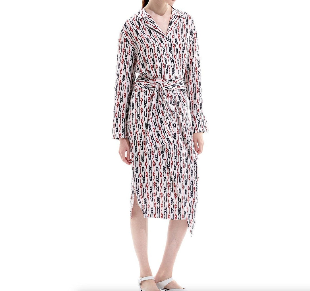 Silk Chain Printed Midi Dress - BTK COLLECTIONS