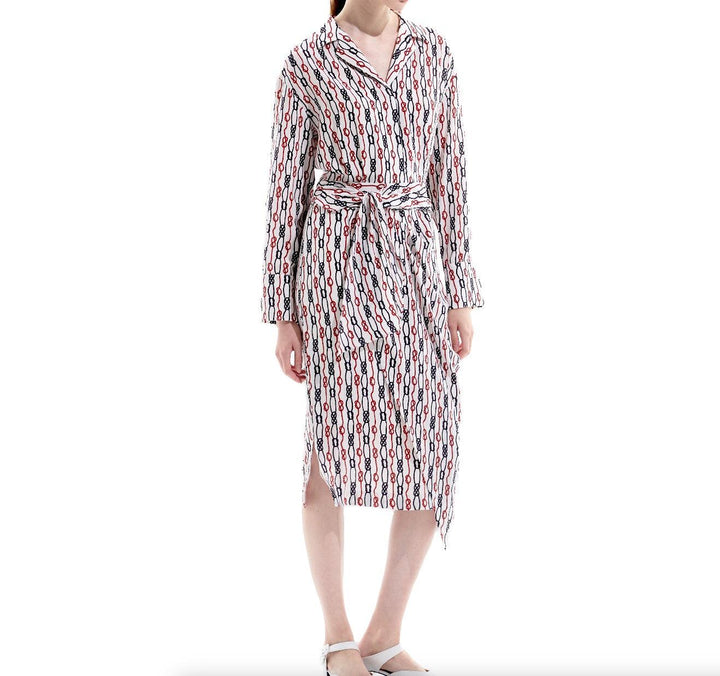 Silk Chain Printed Midi Dress - BTK COLLECTIONS