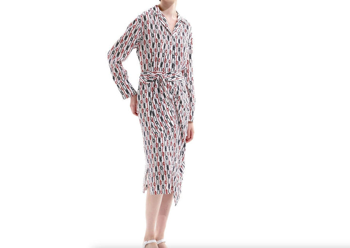 Silk Chain Printed Midi Dress - BTK COLLECTIONS