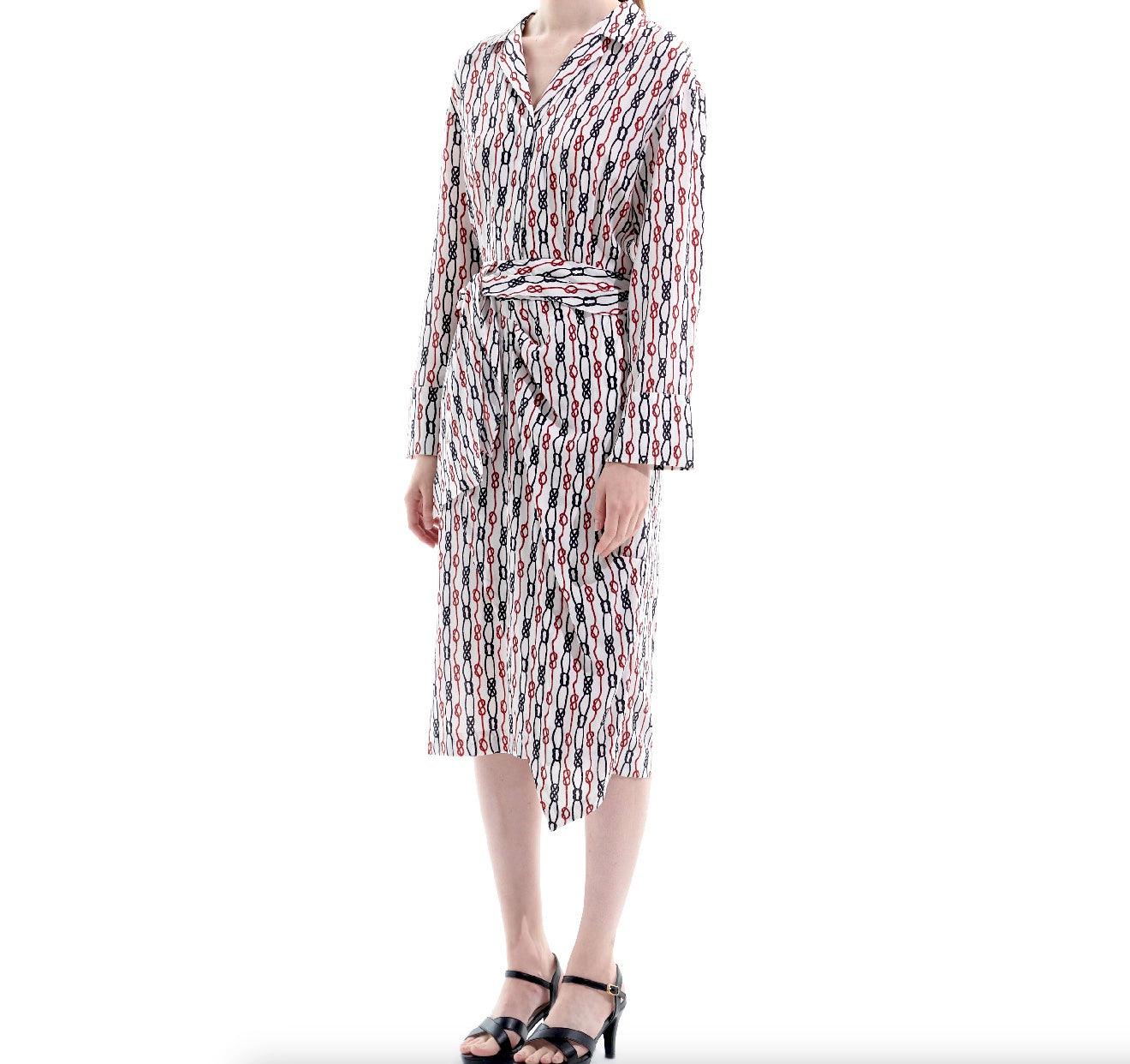 Silk Chain Printed Midi Dress - BTK COLLECTION