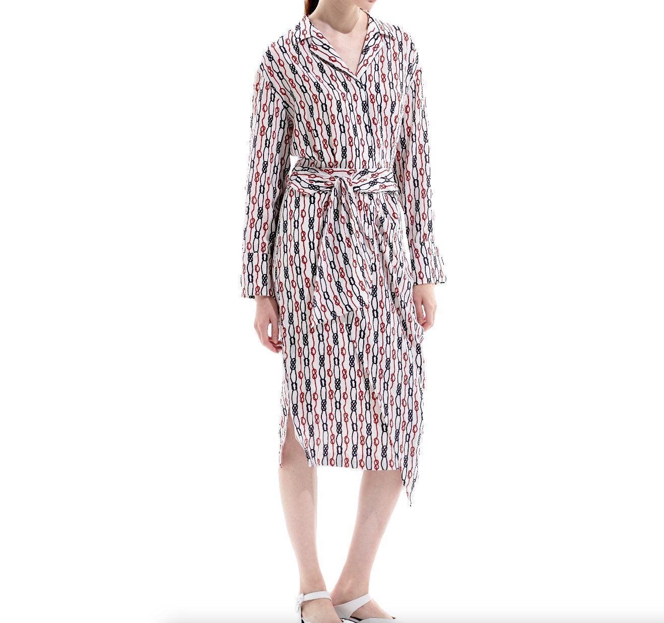 Silk Chain Printed Midi Dress - BTK COLLECTION