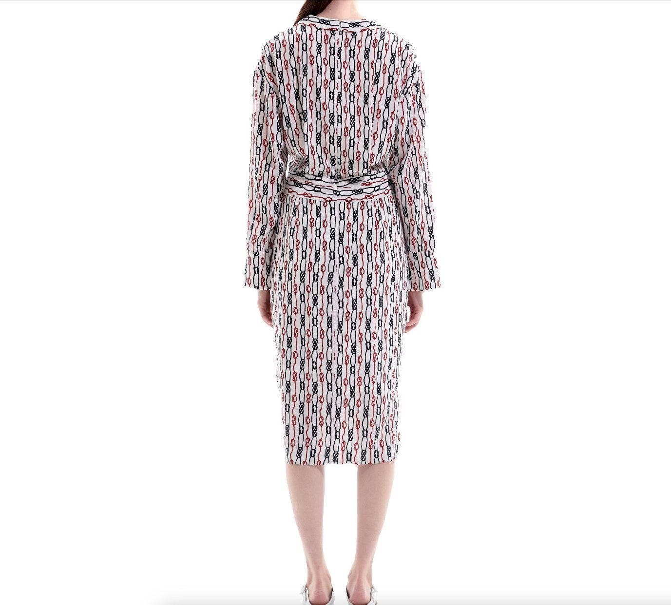 Silk Chain Printed Midi Dress - BTK COLLECTION