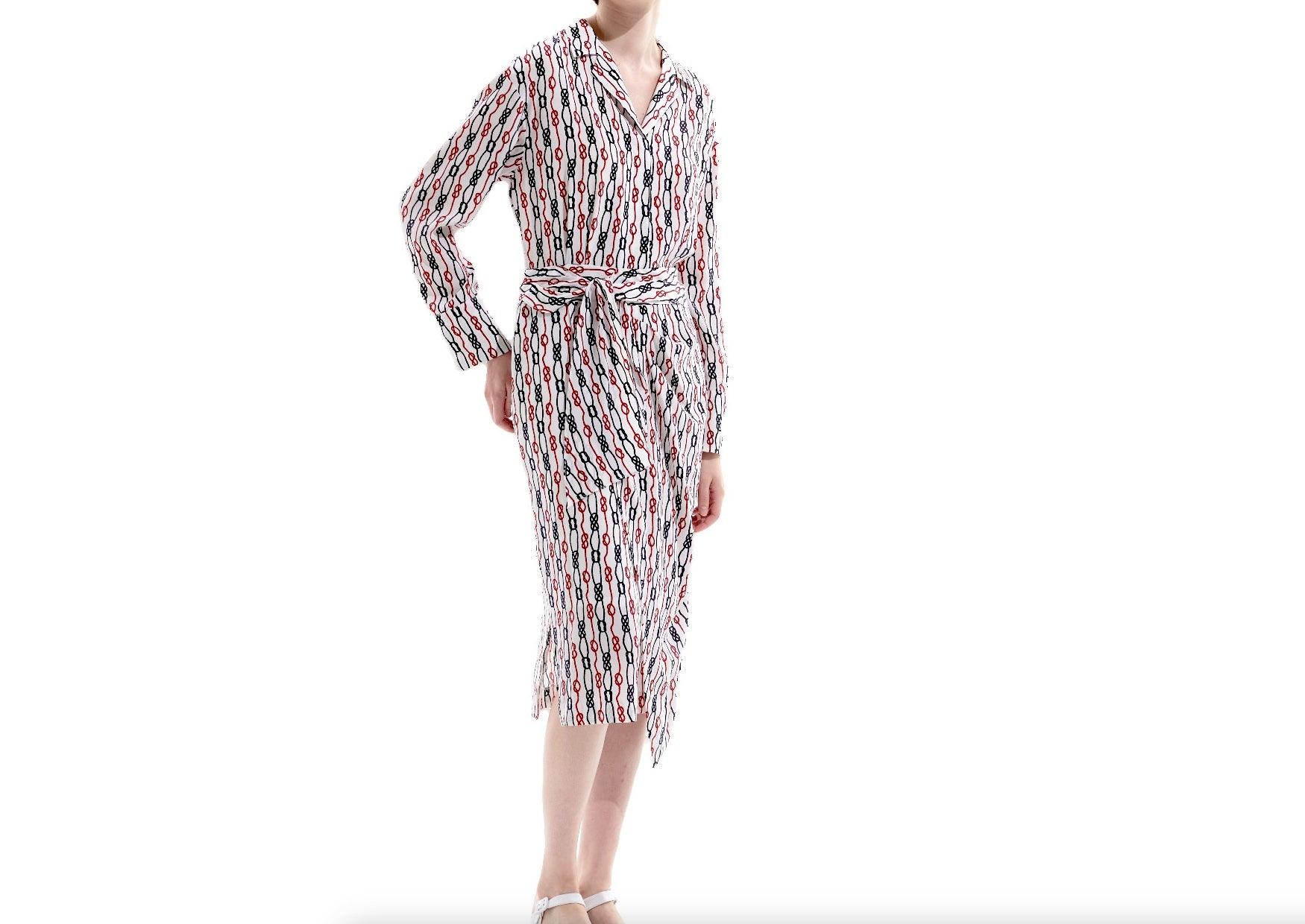 Silk Chain Printed Midi Dress - BTK COLLECTION