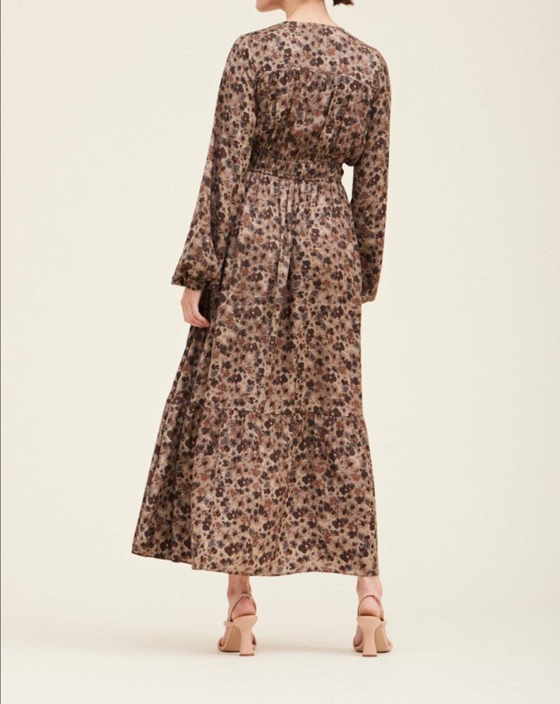 Tawny Tiered Floral Print Maxi Dress - BTK COLLECTION