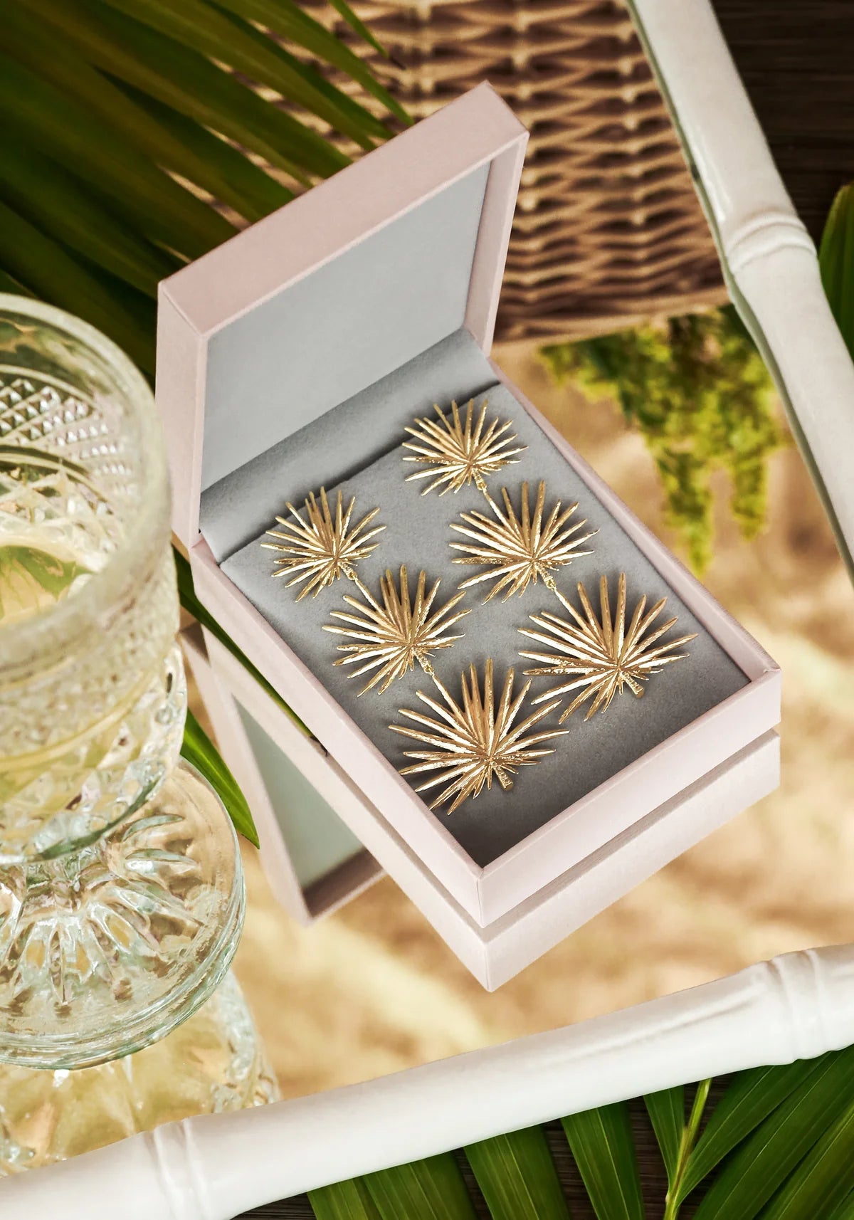 Large Triple Fan Palm Dangle Earrings - BTK COLLECTIONS