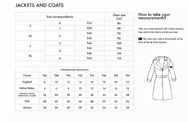 WEILL Size chart