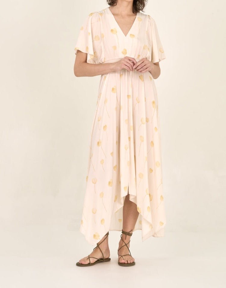 Watercolor Floral Print Dress - BTK COLLECTIONS