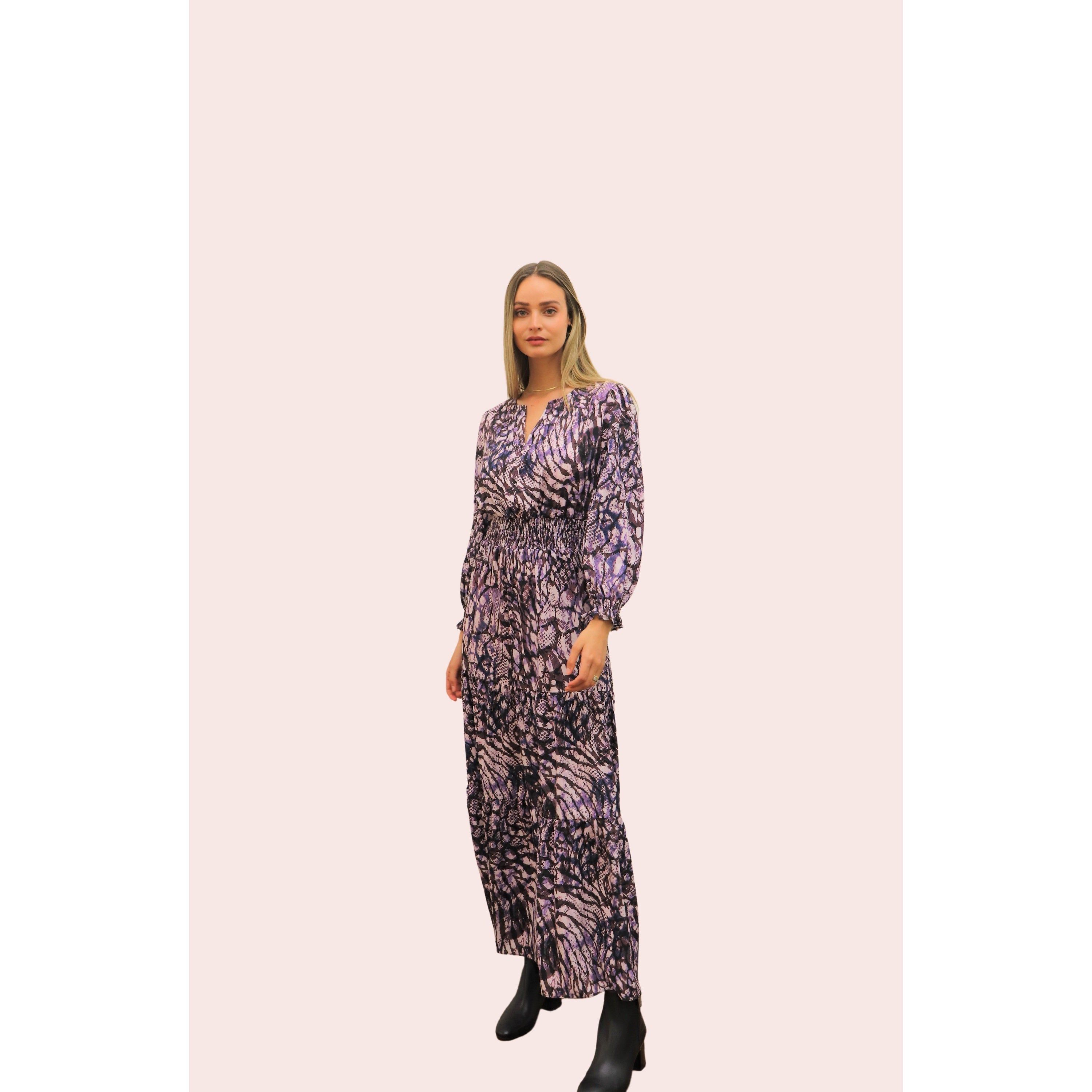 Atelier Purple Mist Long Sleeve Maxi Dress - BTK COLLECTION