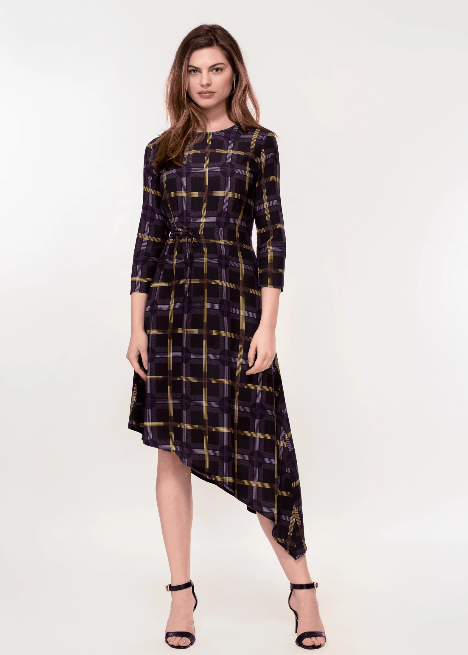 Azalea Dress in Spot Plaid Print - BTK COLLECTION