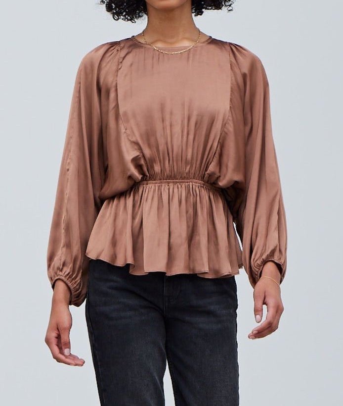 Back Tied Satin Blouse - BTK COLLECTIONS