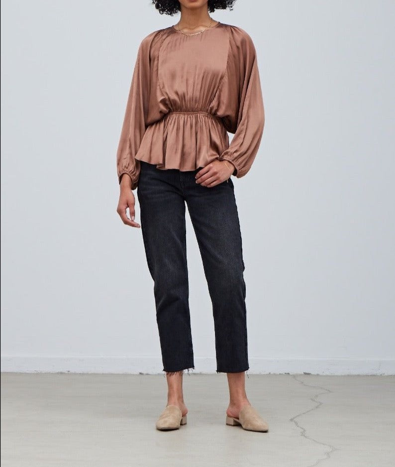 Back Tied Satin Blouse - BTK COLLECTION