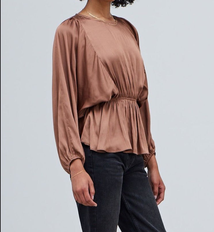 Back Tied Satin Blouse - BTK COLLECTION