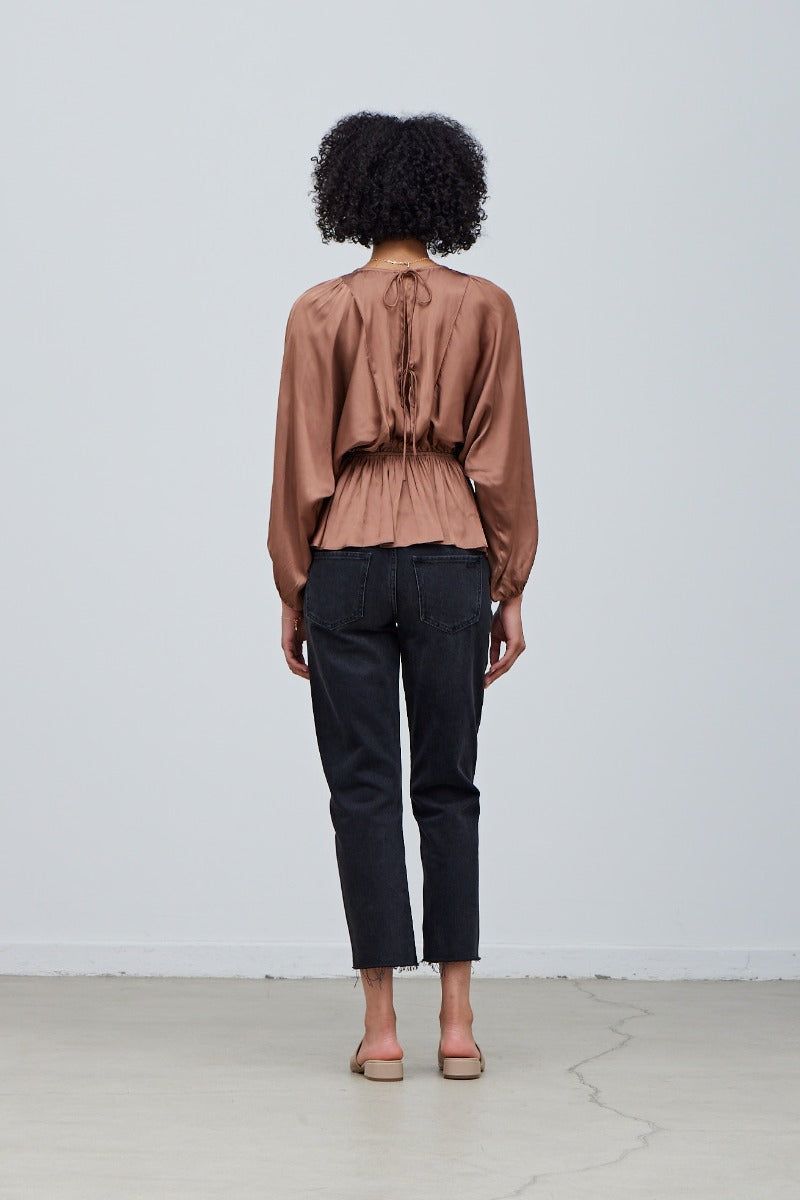 Back Tied Satin Blouse - BTK COLLECTION