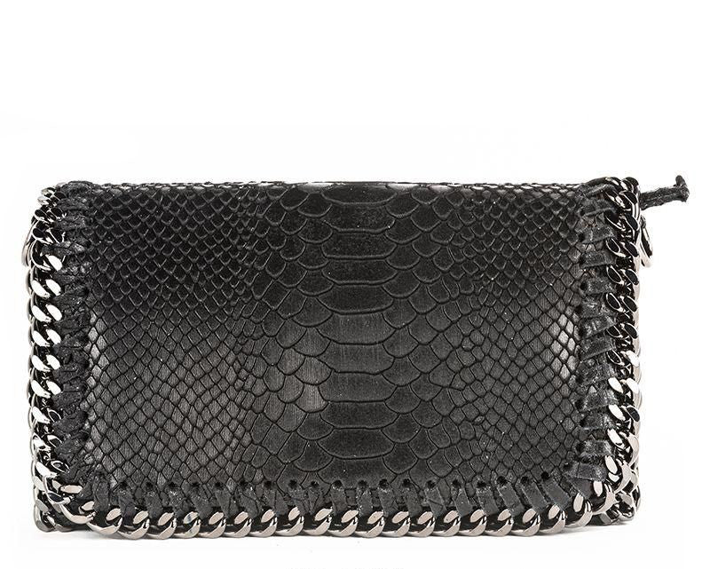 BLACK LEATHER CROSSBODY Handbag - BTK COLLECTIONS