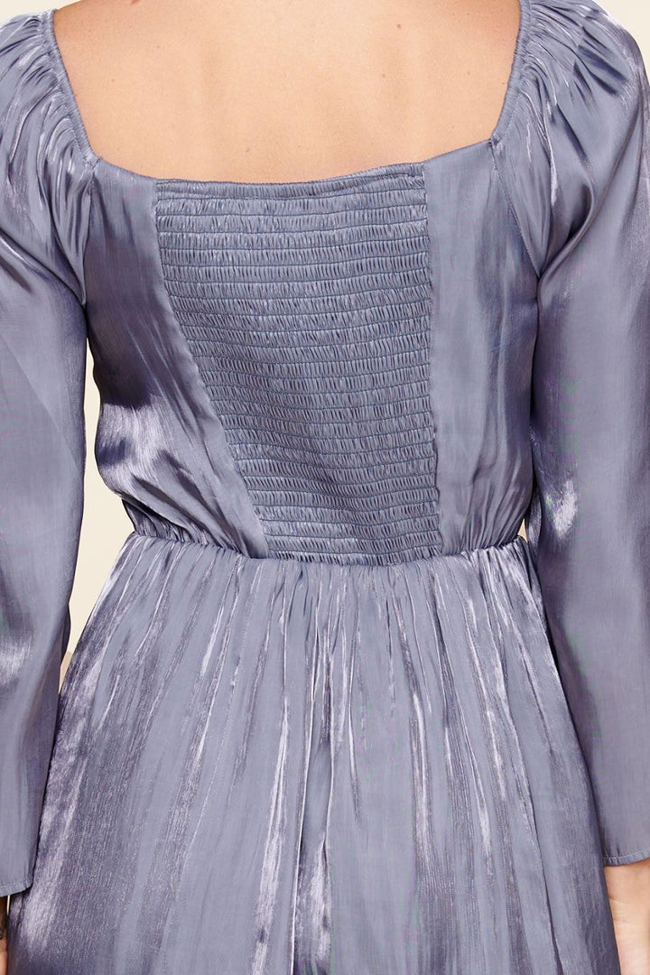Dream Girl Square Neck Smocked Back Midi Dress - BTK COLLECTIONS
