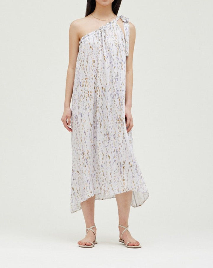 Drip Print One Shoulder Dress - BTK COLLECTIONS