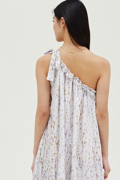 Drip Print One Shoulder Dress - BTK COLLECTION