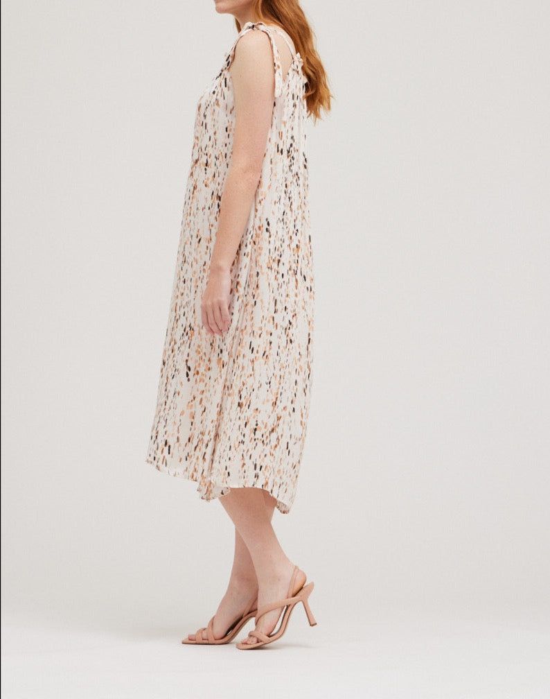 Drip Print One Shoulder Dress - BTK COLLECTION