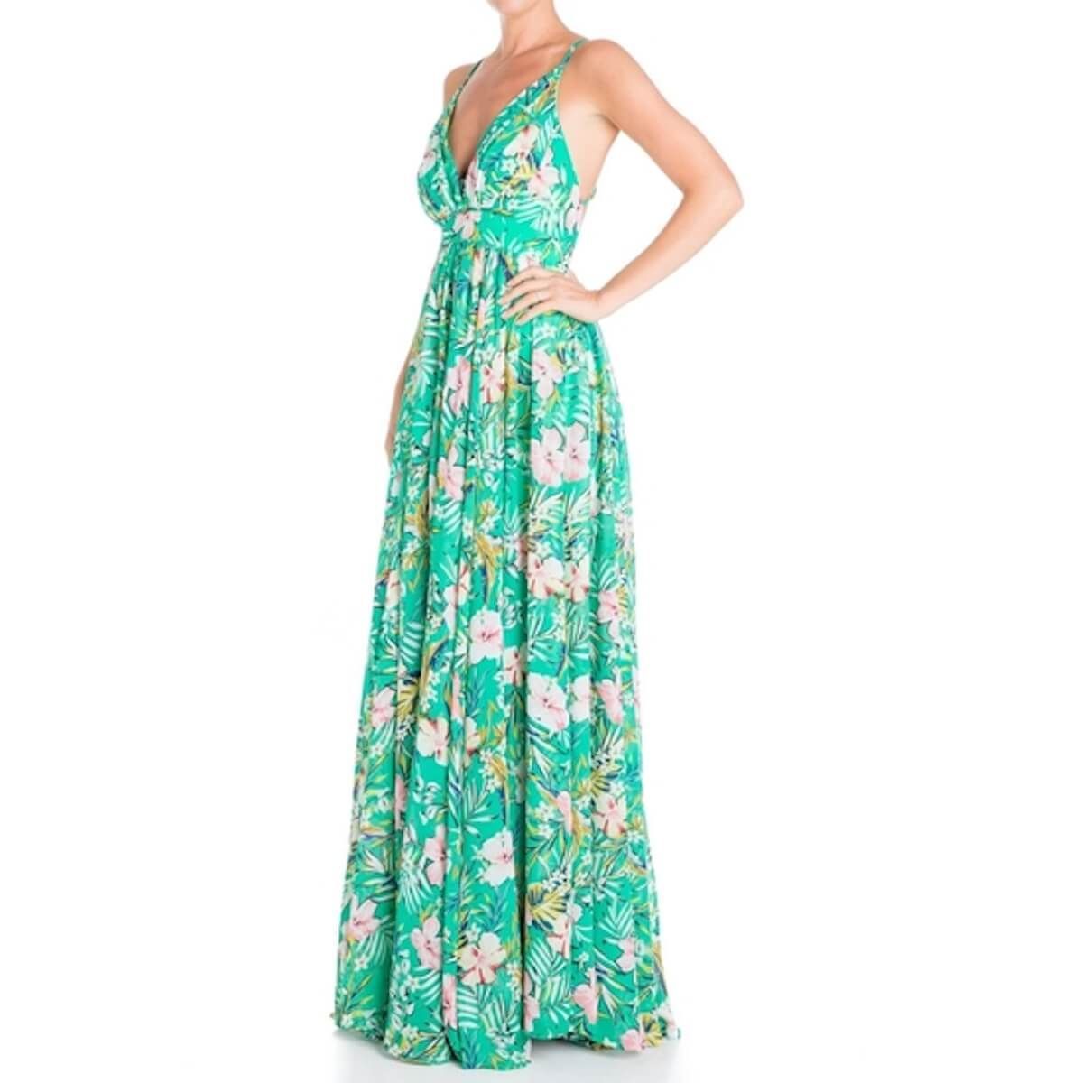 Enchanted Garden Maxi Dress - Garden Hibiscus - BTK COLLECTION